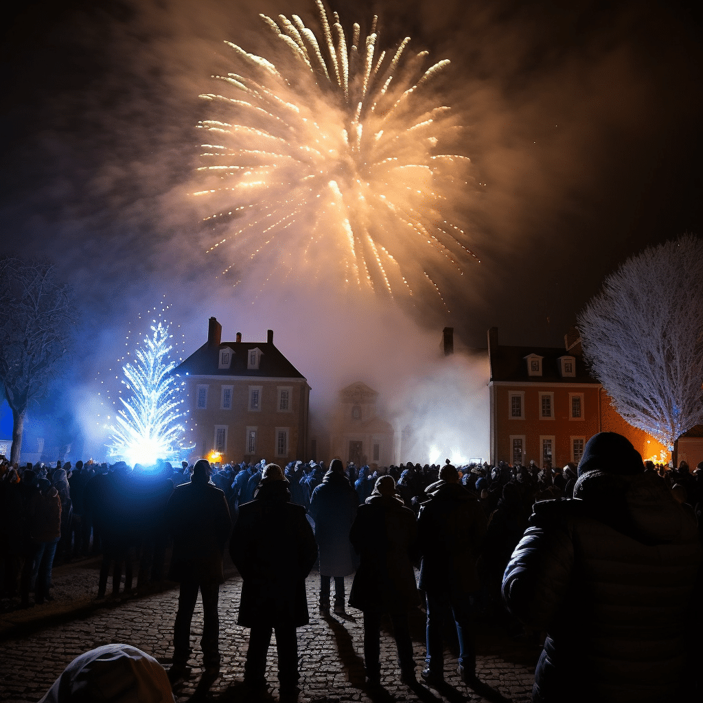 Événement public avec feu d’artifice